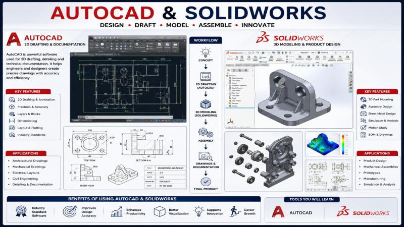 Mechanical Design using AutoCAD & SolidWorks